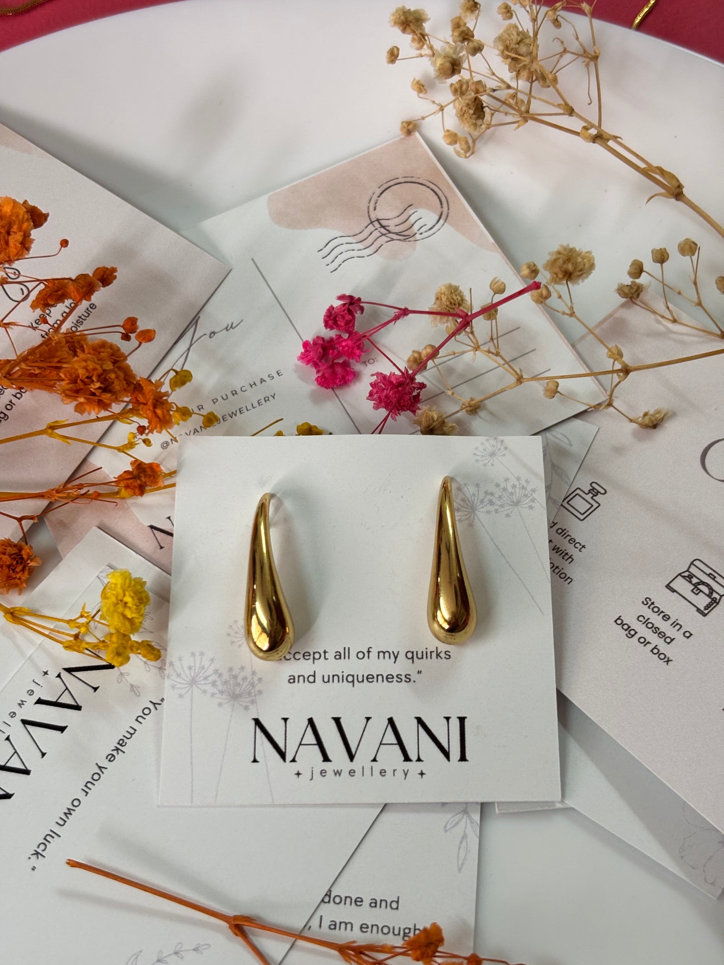 Minimalist Teardrop Earrings - Elegant Gold-Toned Jewelry