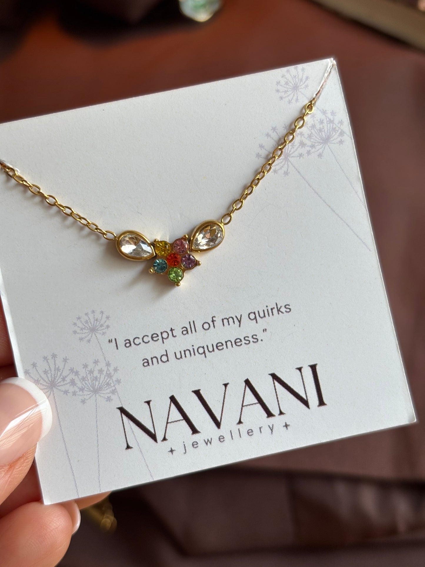 Twinkle Line Necklace β Multi Sparkle β¨ / Crystal Shine π«