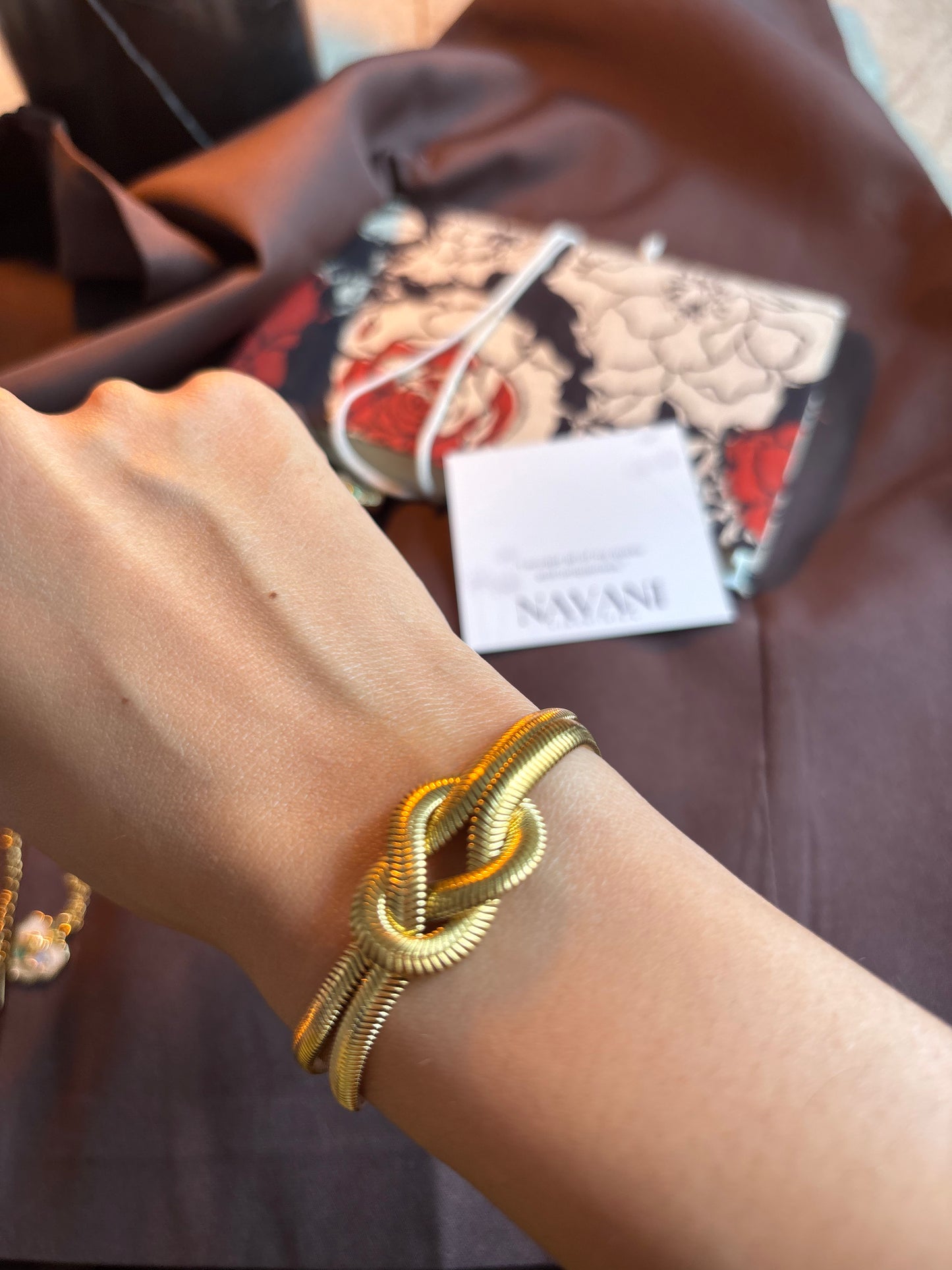 Eternal Knot Bracelet | Bold Gold Statement Bangle