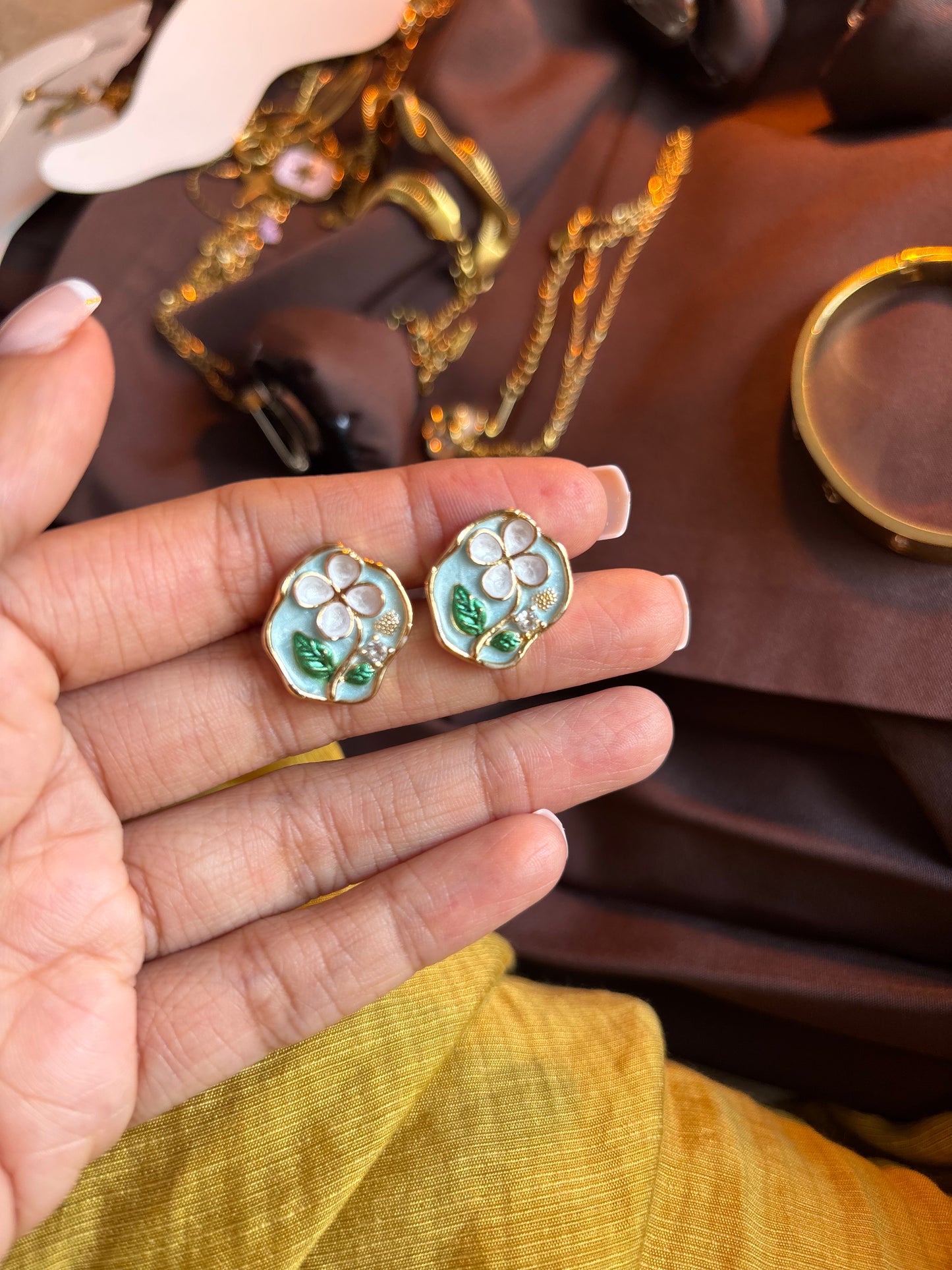 Bloom Studs | Floral Gold Stud Earrings | Tarnish-Resistant