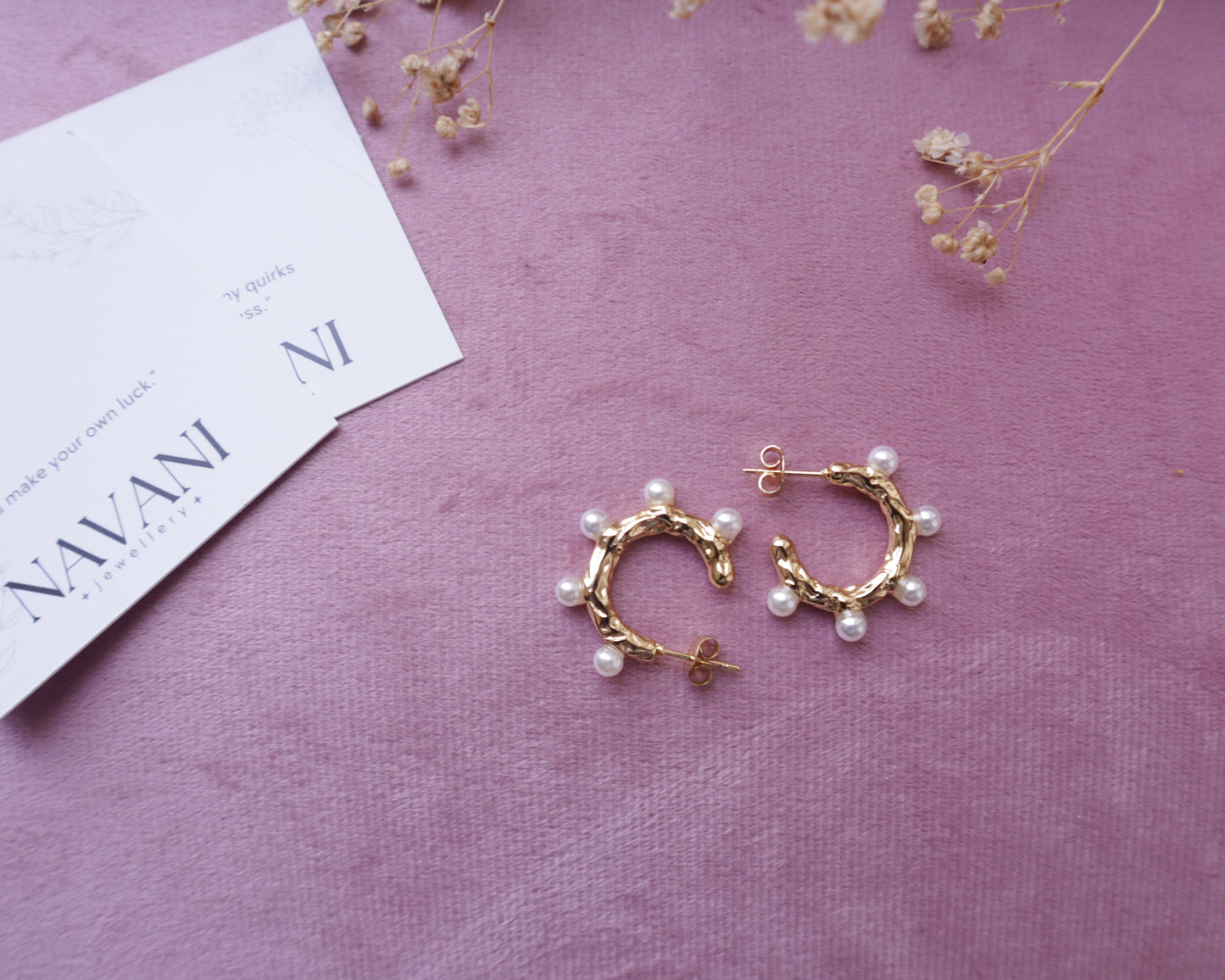 Petite Pearl Hoops