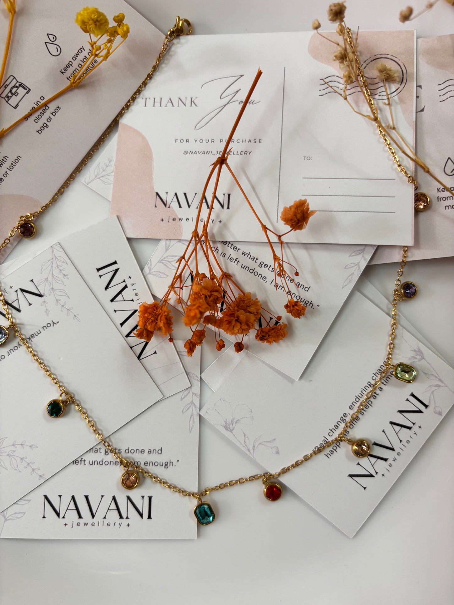 Multi-Color Stone Necklace by Navani Jewelry