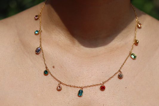 Multi-Color Stone Necklace by Navani Jewelry