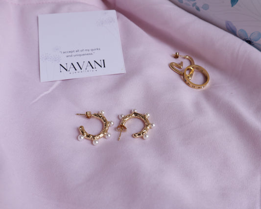 Petite Pearl Hoops