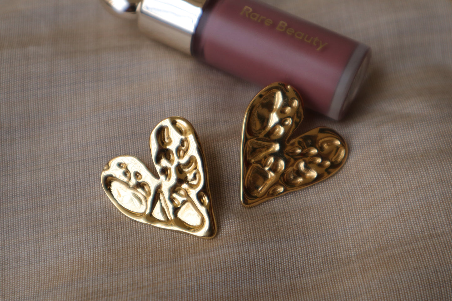 Golden Heart Filigree Anti-Tarnish Earrings