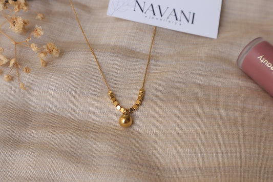 Golden Orb Pendant | Anti-Tarnish Stainless Steel Necklace