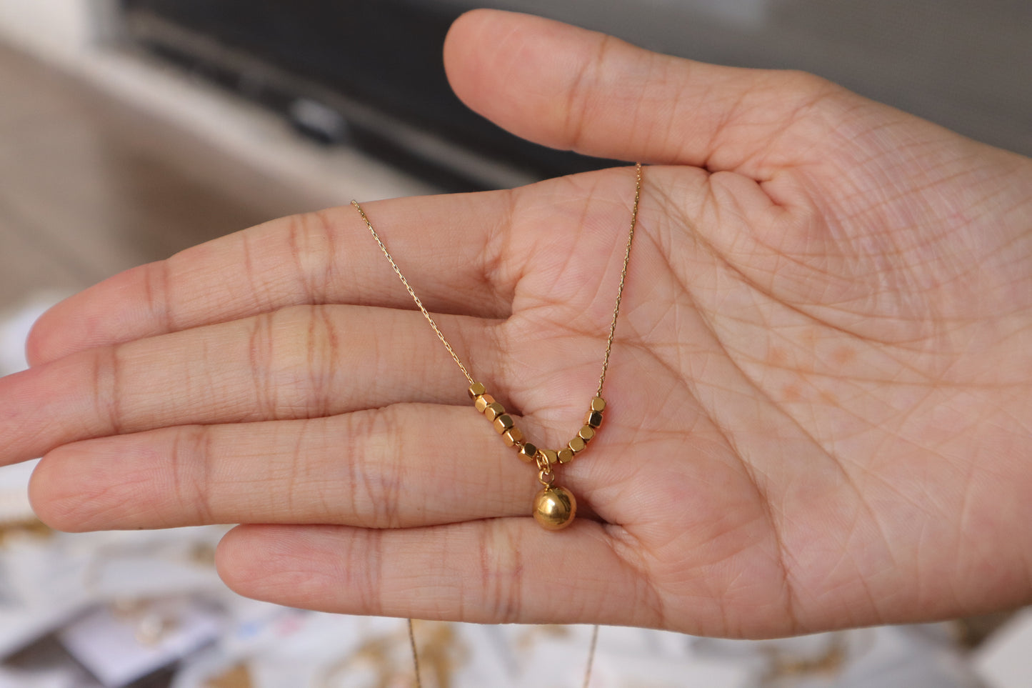 Golden Orb Pendant | Anti-Tarnish Stainless Steel Necklace