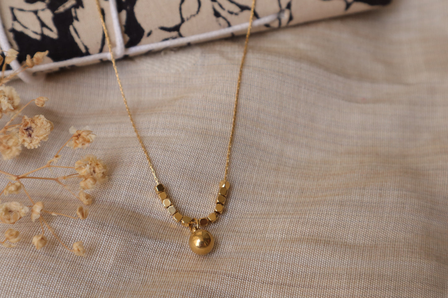 Golden Orb Pendant | Anti-Tarnish Stainless Steel Necklace
