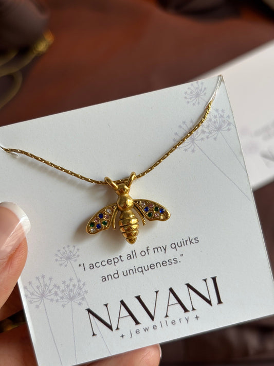 🐝 Honeybee Medallion Necklace | Tarnish-Resistant Stainless Steel